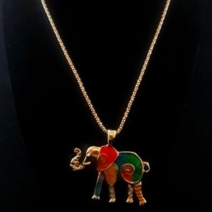 FOLK ELEPHANT NECKLACE JEWELRY SET